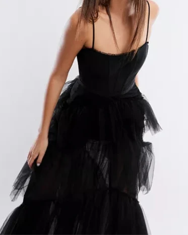 BCBGMAXAZRIA Tulle Corset Essential Gown