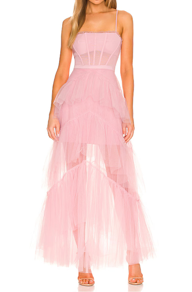 BCBGMAXAZRIA Corset Tulle Gown